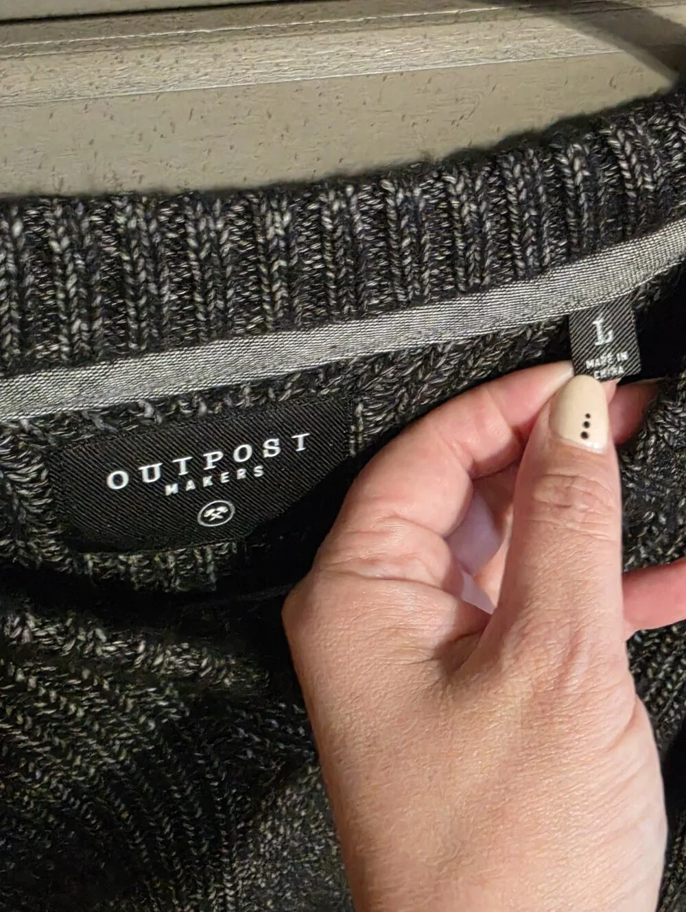 Outpost Men’s Charcoal Crewneck Knit Sweater